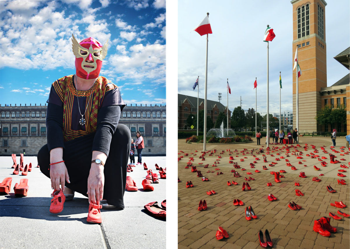 This artist’s red shoes stand in for all the women lost to violence