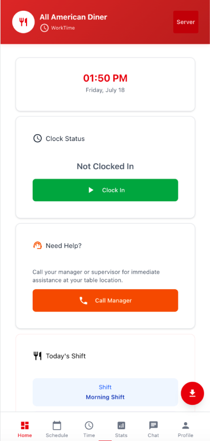 Dashboard-Home screen