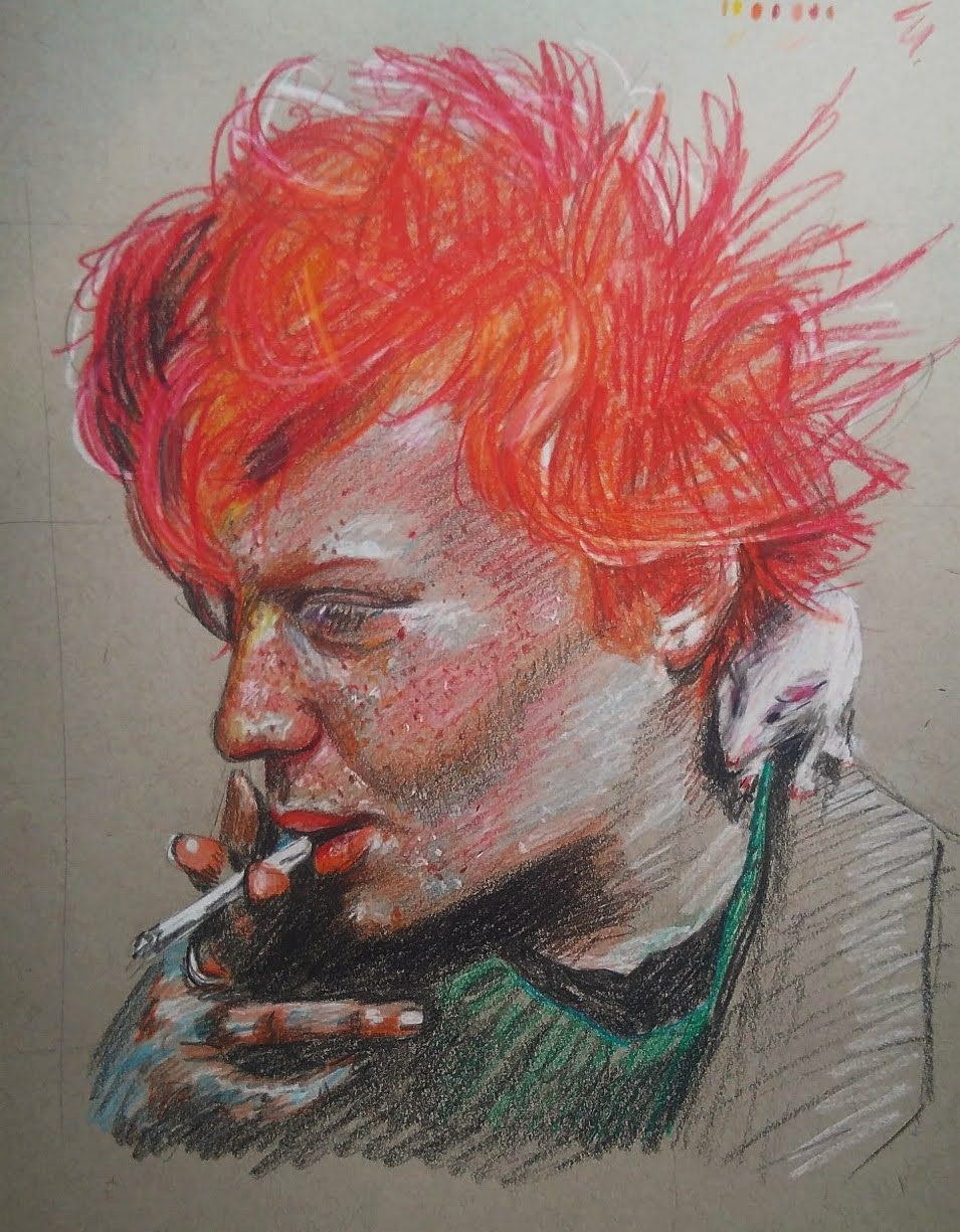"rat boi" - color pencil on toned paper 9x12 | 2020