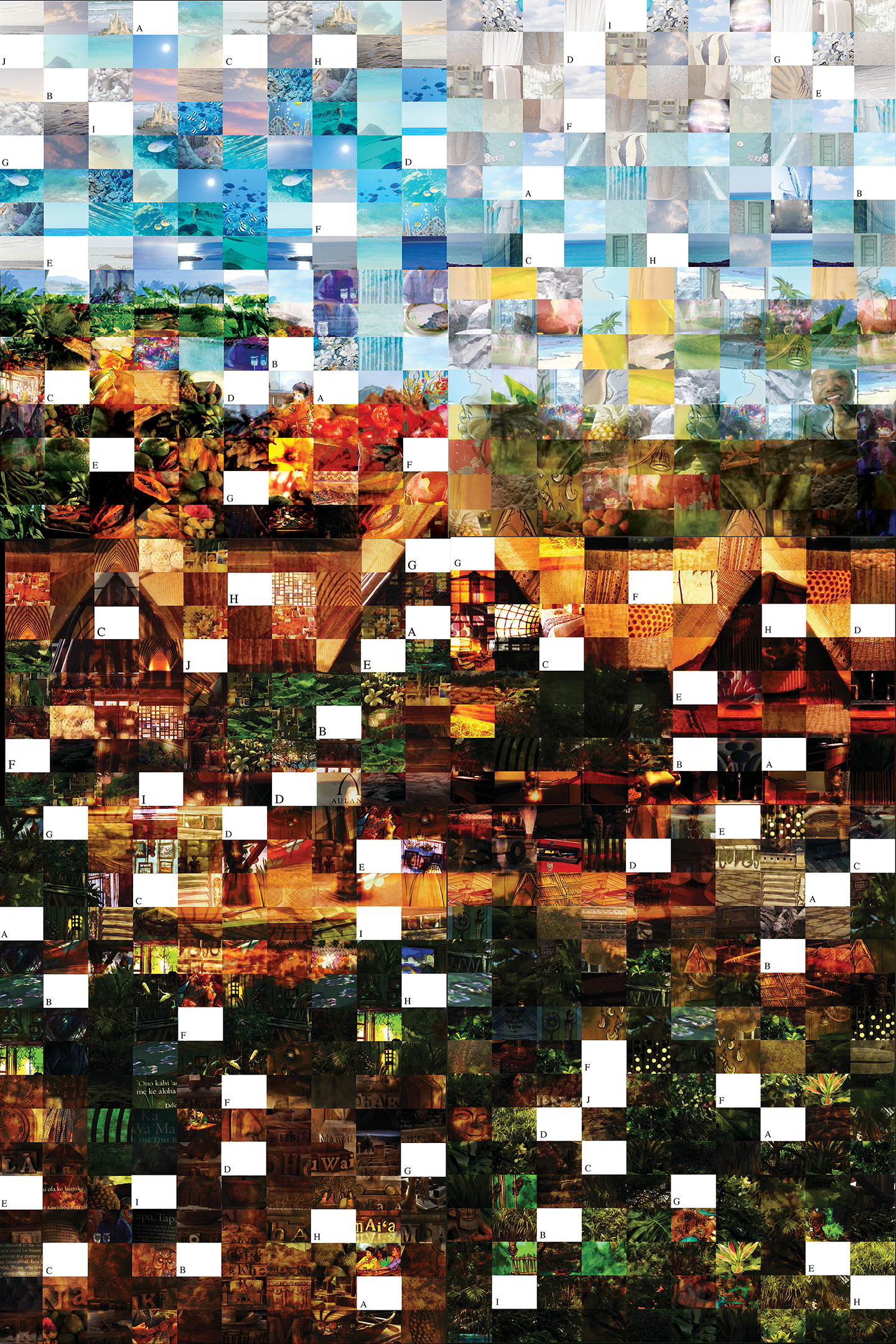 Custom made mosaic. Final mosaic of the resort concept.