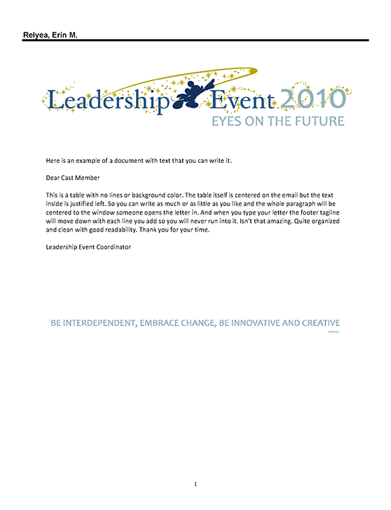 Email template