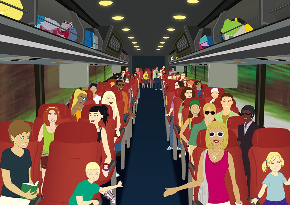 Characters from around the world, used in several scenes