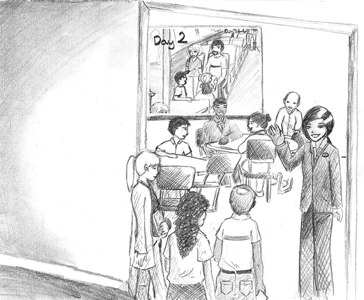 Hand drawn storyboard