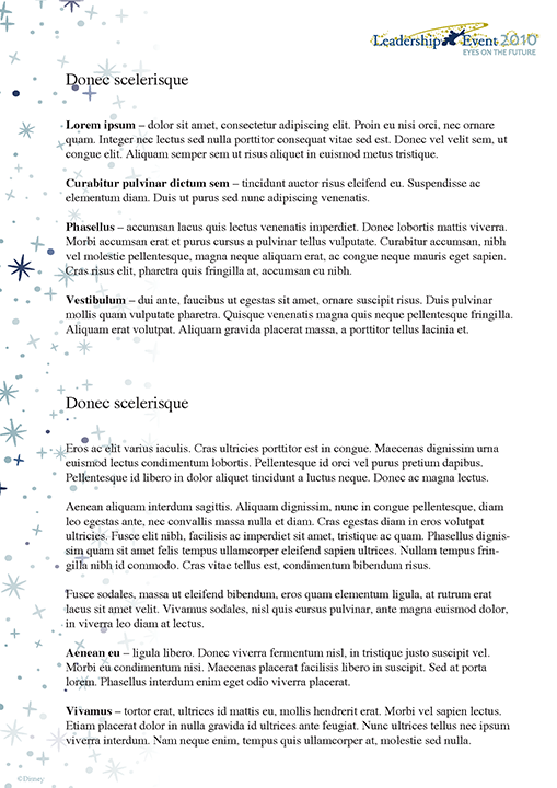 Booklet inner page 2 template