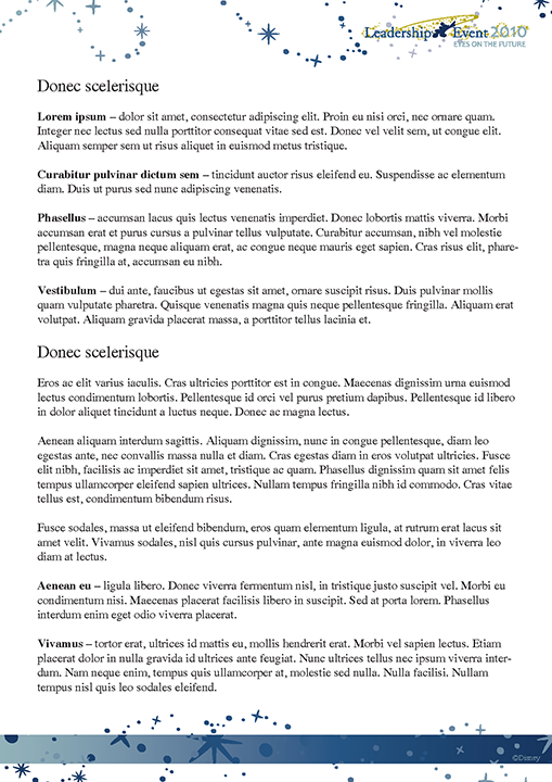Booklet inner page 1 template