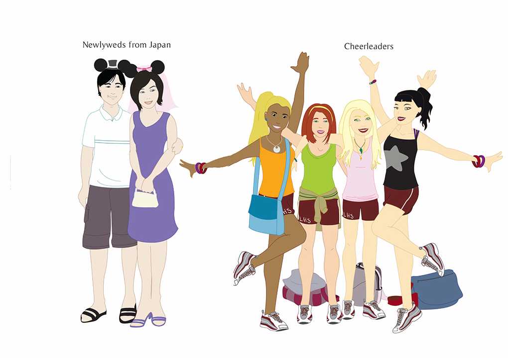 Characters from around the world, used in several scenes