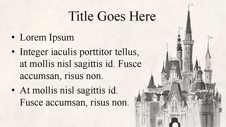 Accent content slide with close up of the elaborate castle painting