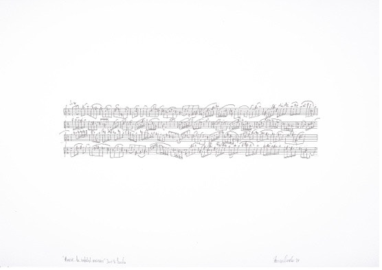 Franco Prinsloo / “#Music_for_isolated_musicians” Day16: Piccolo / 42cm(h) x 59.3cm(w) / archival ink drawing on Fabriano 250gms / 2023