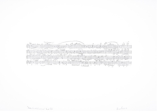 Franco Prinsloo / “#Music_for_isolated_musicians” Day 12: Piccolo / 42cm(h) x 59.3cm(w) / archival ink drawing on Fabriano 250gms / 2023