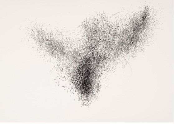 Sonya Rademeyer / "performing Africa" / 50cm(h) x 70 cm(w) / pen drawing on Artistico Fabriano 300gms / 2020 – 2023