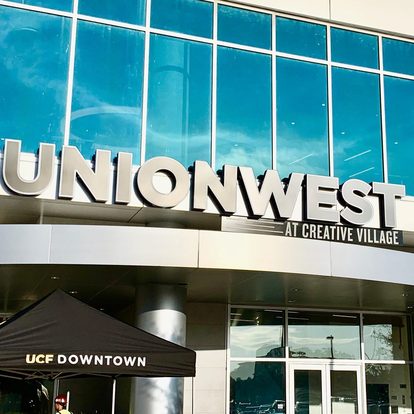 The UnionWest logo is up on the building :)