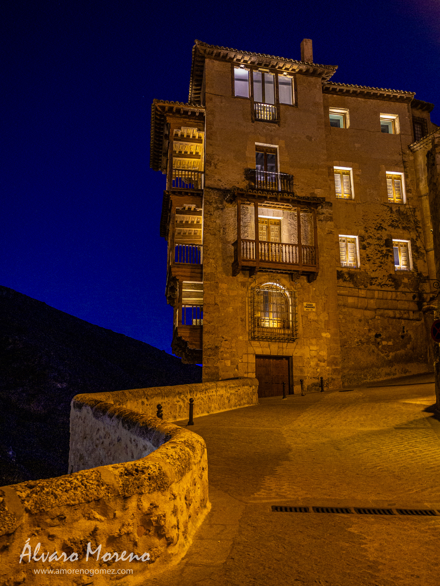 View from the rise of the bridge to the Hanging Houses