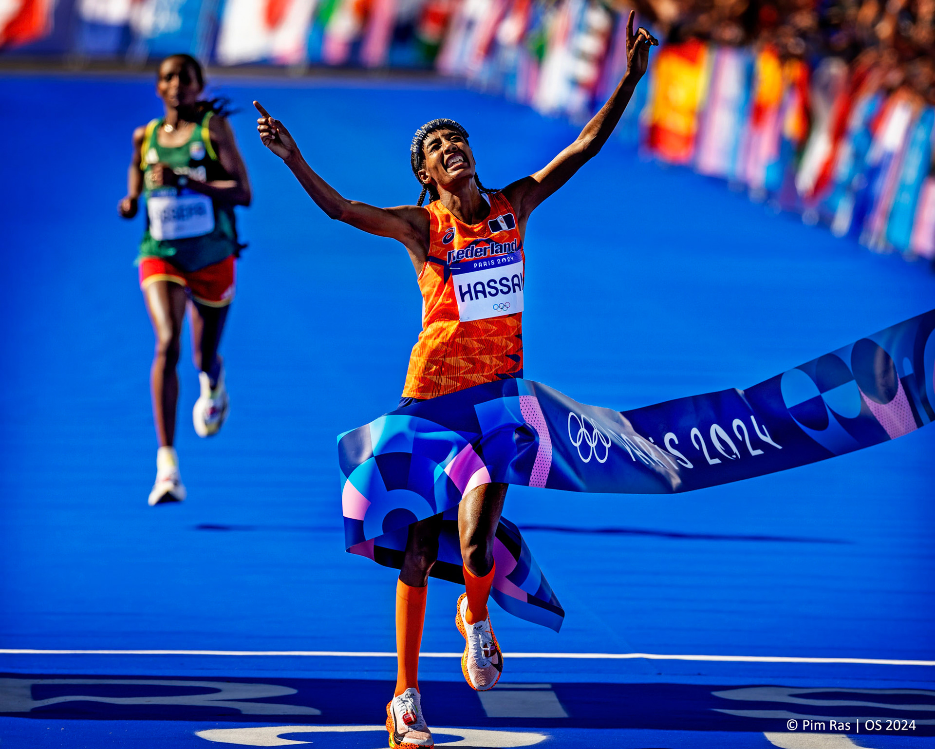 Olympische Spelen 2024 ParijsSifan Hassan flikt het ongelofelijke. Ze wint ook nog eens de Olympische marathon van ParijsFoto ; Pim Ras