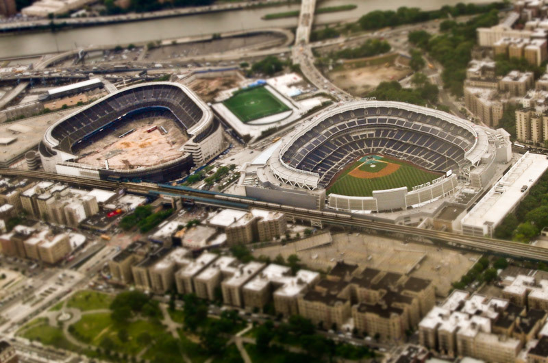 Gammel og ny Yankee Stadium - New York