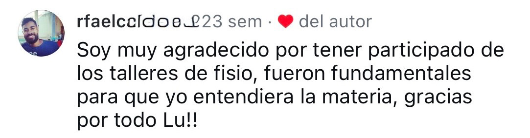Rafa comenta que los talleres de fisiología fueron fundamentales para él.