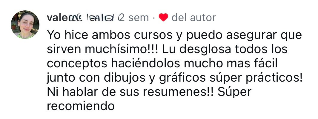 Valen comenta de los talleres de fisiología y bioquímica: "Lu desglosa todos los conceptos haciéndolos mucho más fáciles con dibujos y gráficos".