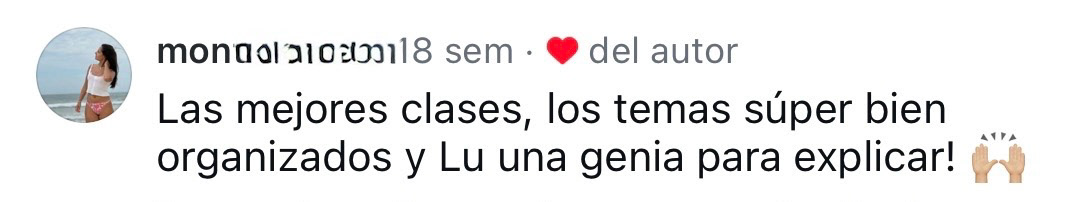 Dani: "Los temas super bien organizados y Lu una genia para explicar".