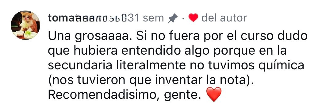 Jose pudo nivelar sus conocimientos de químic ageneral.