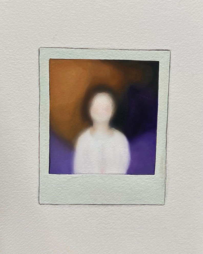 Blurred Shot: Polaroid 2, Gouache on Paper, 2022