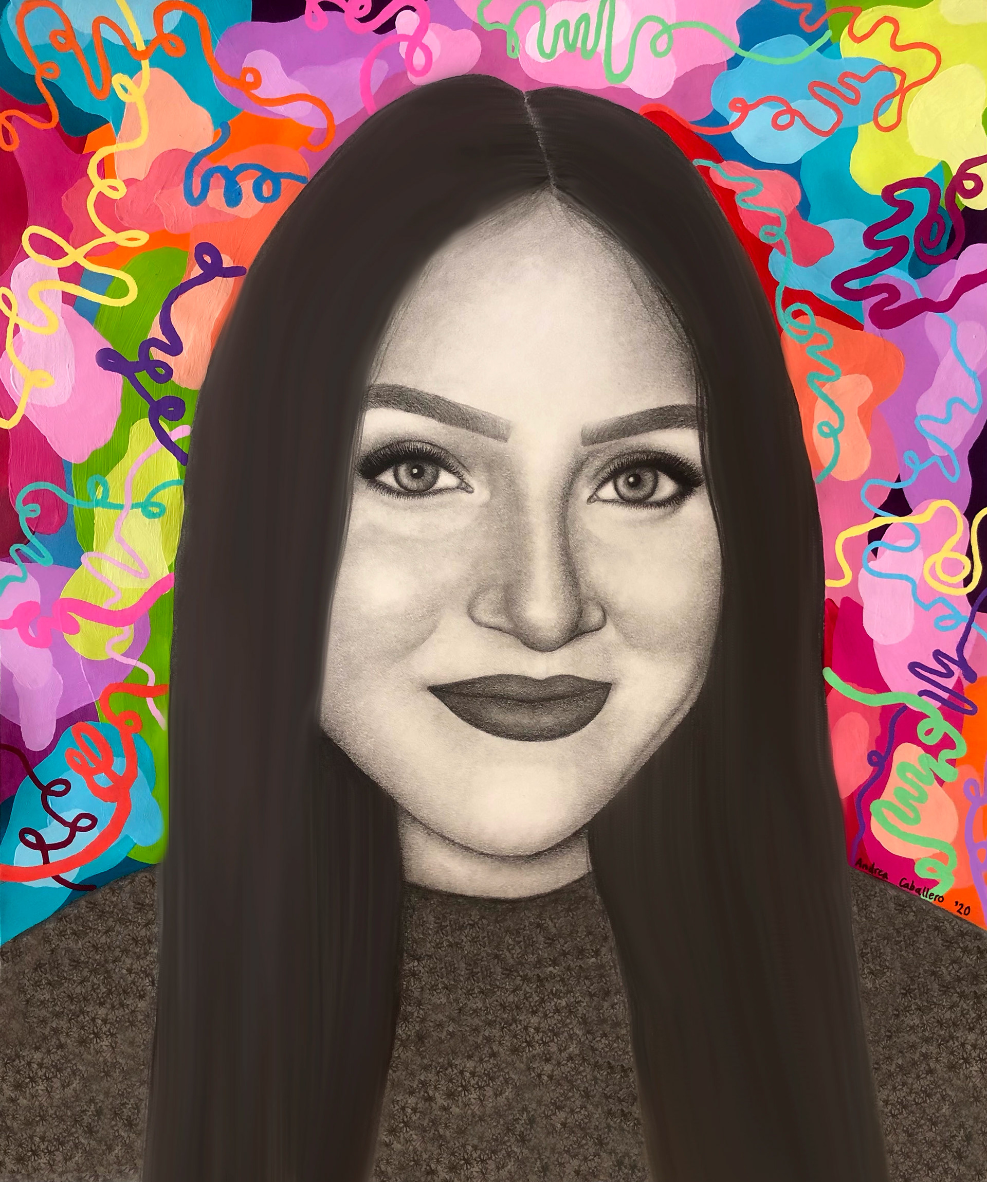 “andrea, andre, andy, and, a”, Mixed Media on Paper, 2020