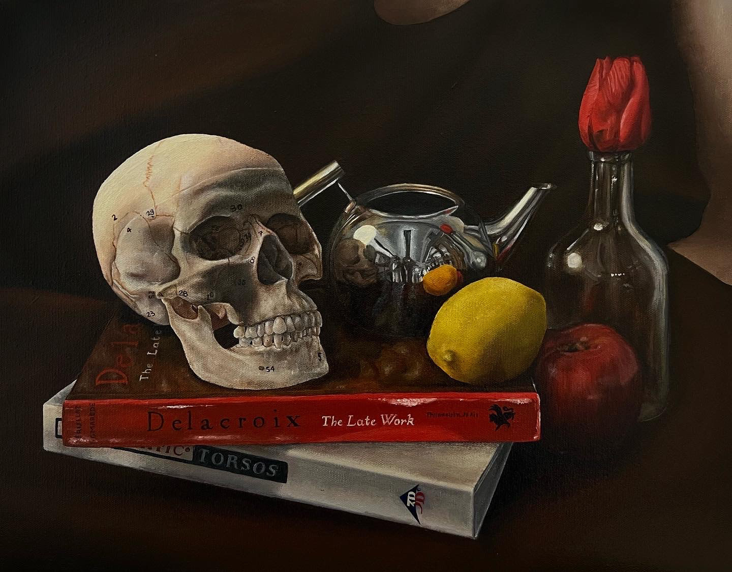 Skull Still Life, Oil on Canvas, 2022