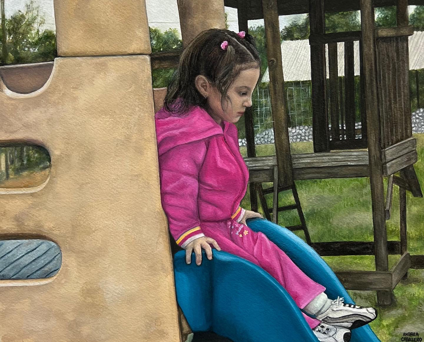 Valle De Ángeles, Gouache on Paper, 2022