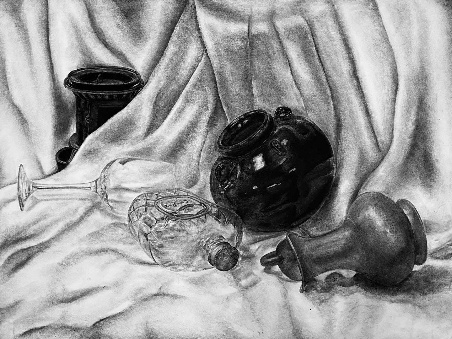 Still Life, Charcoal on Paper, 2022