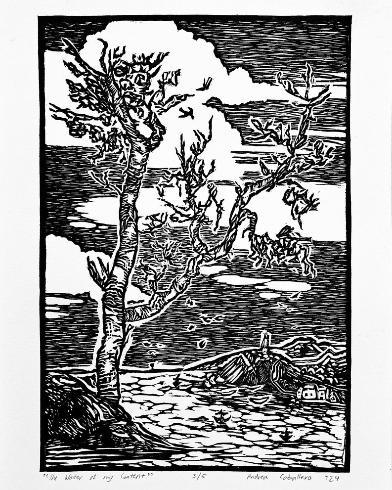 The Winter of my Content, Woodcut, 3/5, 2024