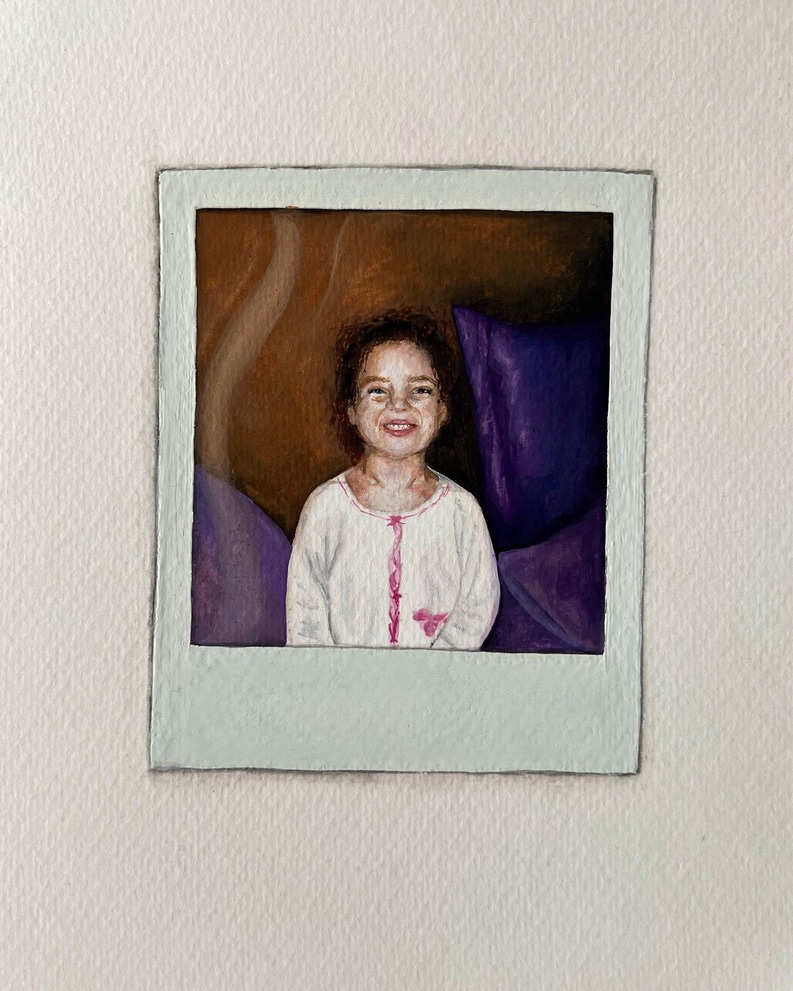 Perfect Shot: Polaroid 1, Gouache on Paper, 2022