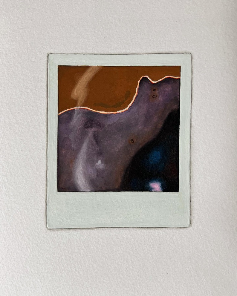 Ink Leak #1: Polaroid 3, Gouache on Paper, 2022