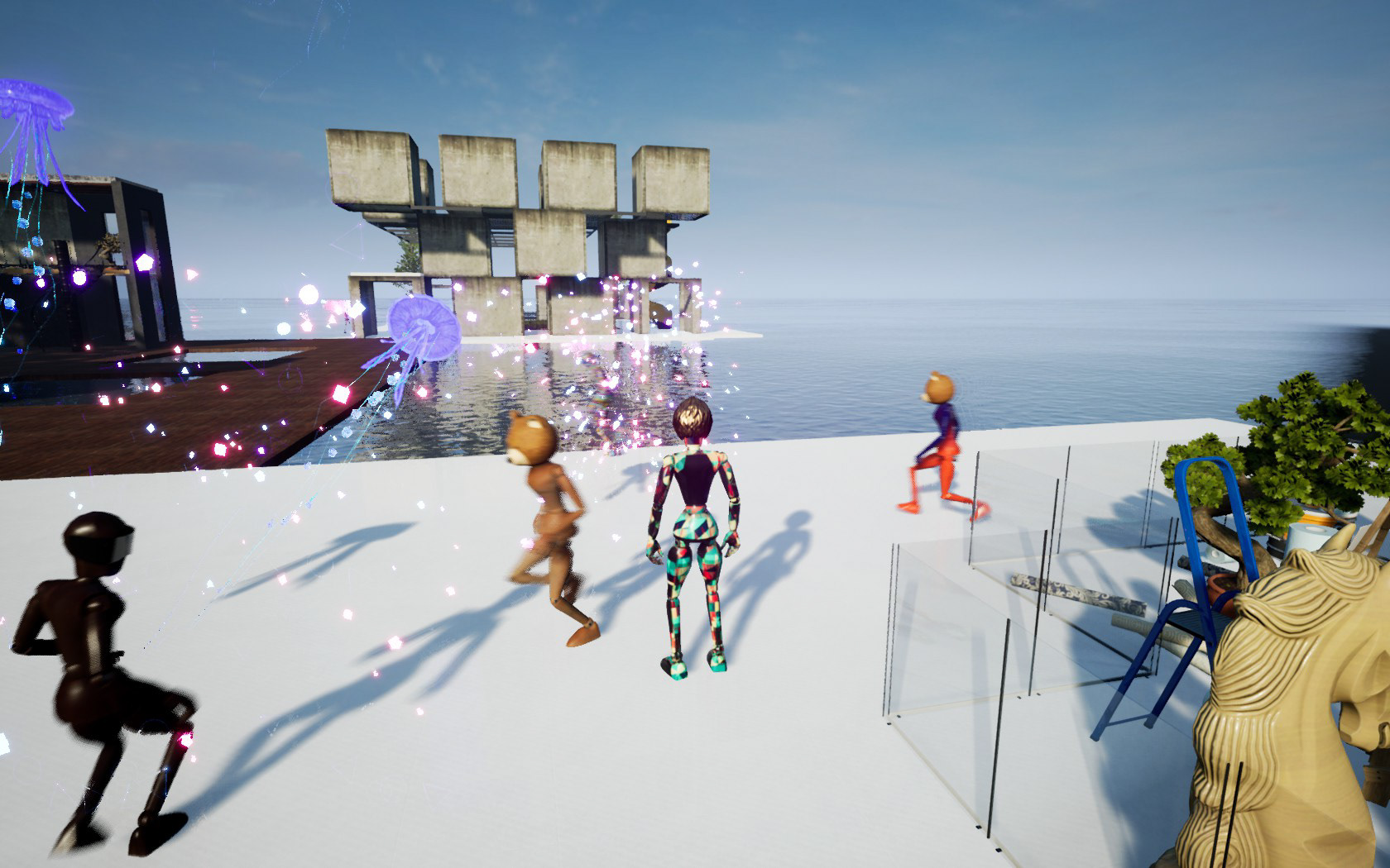 running around with friends
