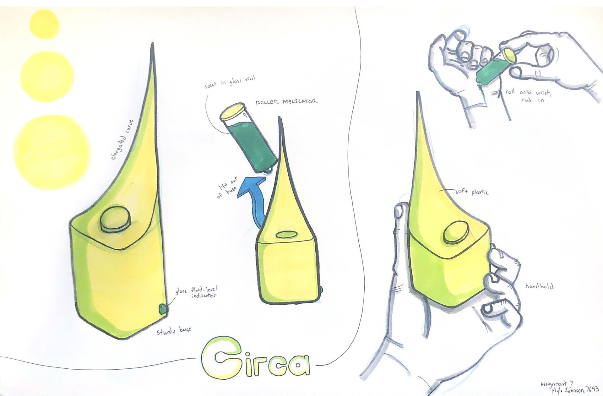 Circa perfume bottle, scraped.