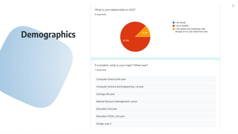 Demographics of survey.