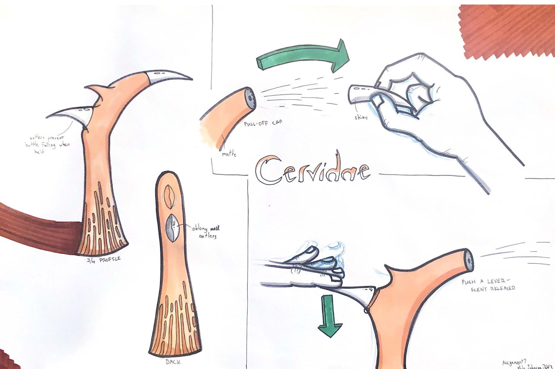 Cervidae perfume bottle alternate version.