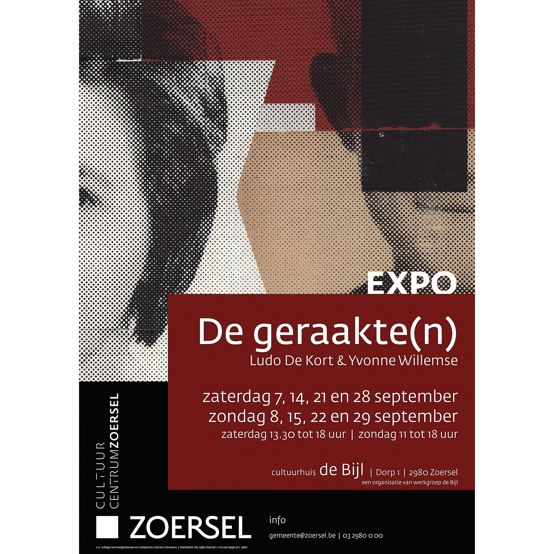 Duo expositie "de geraakte(n), cultuurhuis De Bijl in Zoersel (B)
