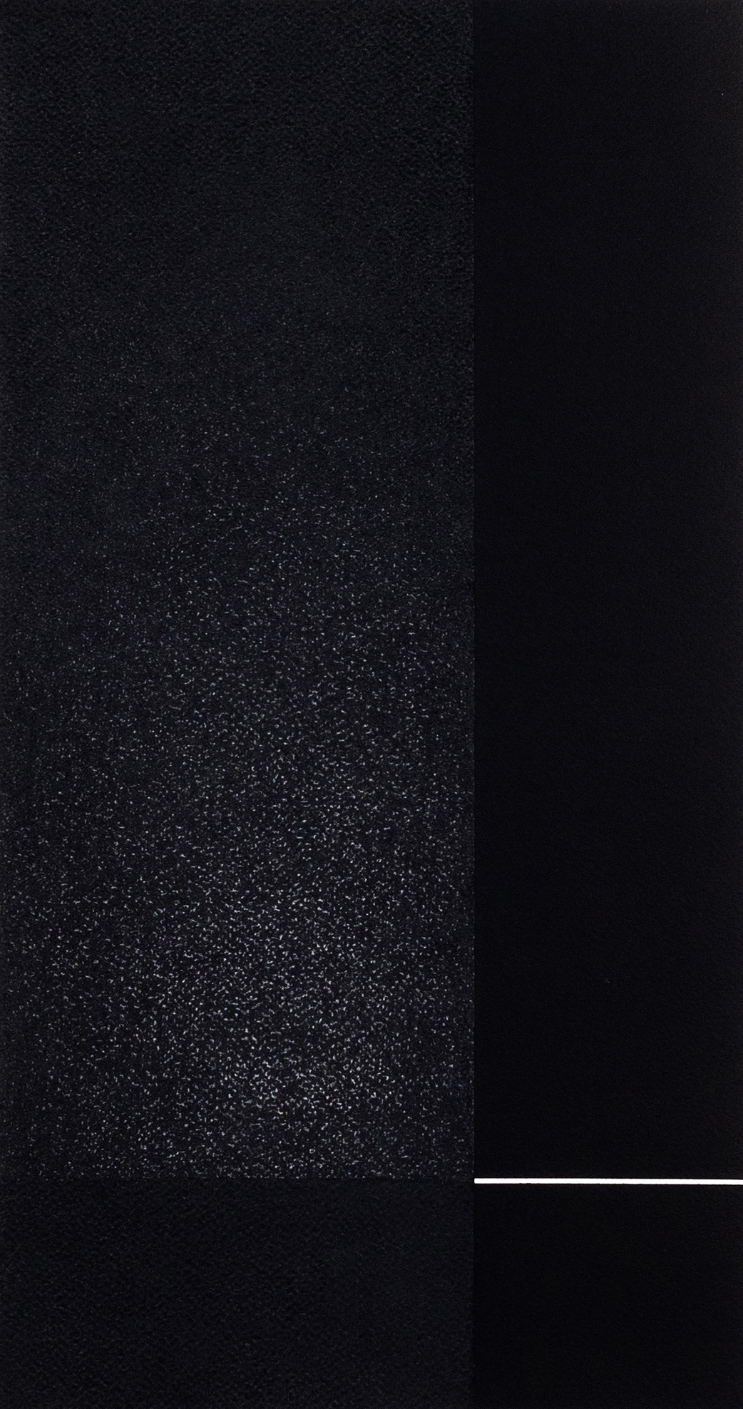 Donkere verlatenheid #27, alkyd en houtskool op Fabriano papier, 49 x 26 cm, 2020