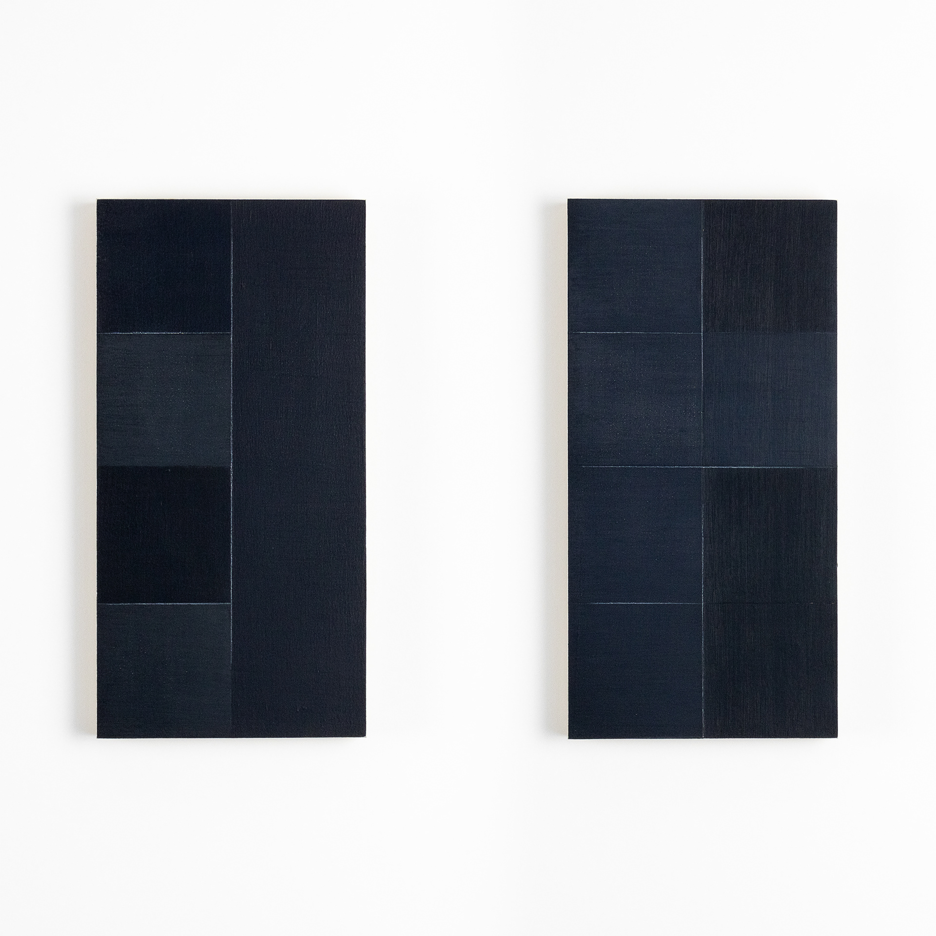 de4de - 05 & 06, olieverf op multiplex, 30 x 15 cm, 2024