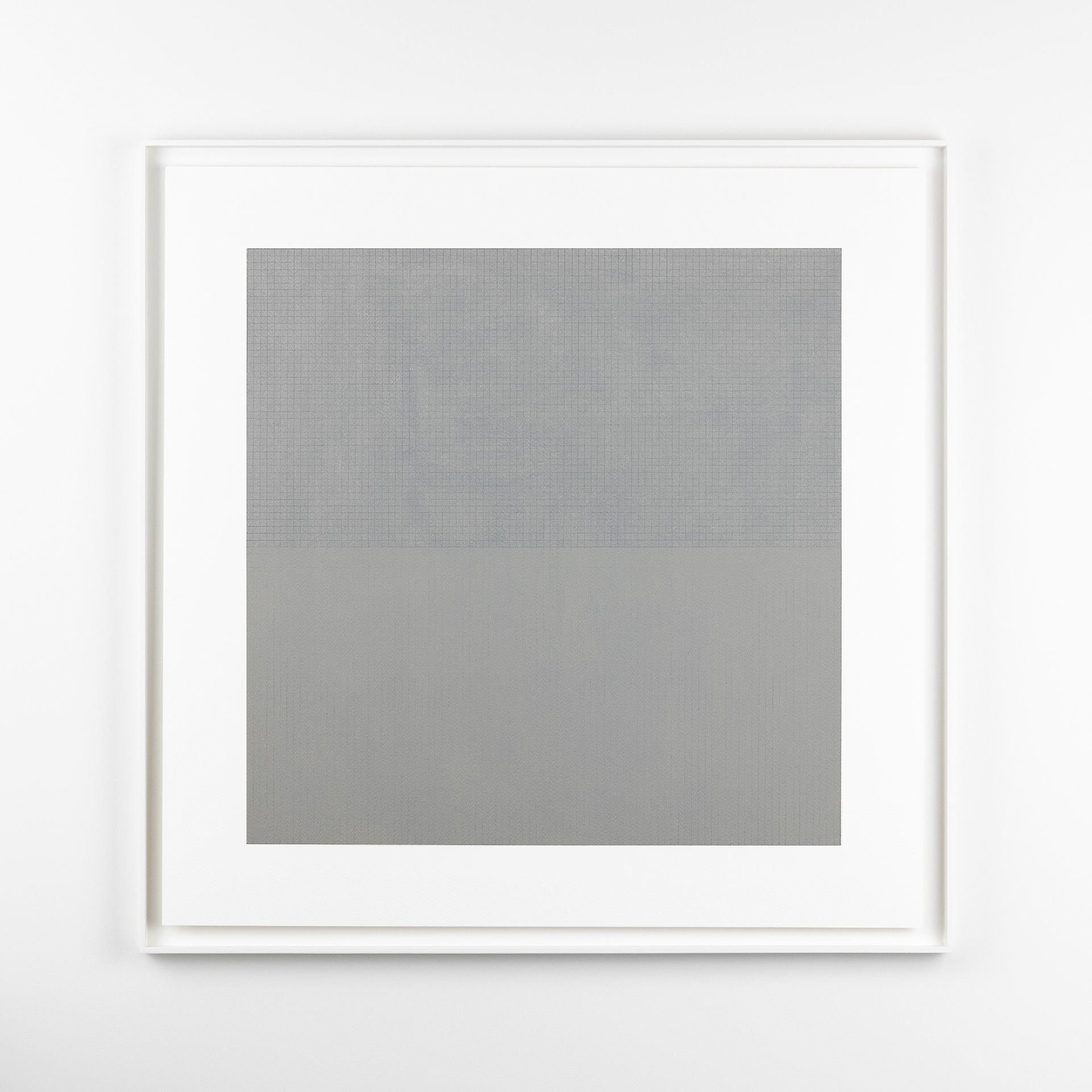 Het ritme van de horizon; Alkyd and pencil on Fabriano paper 56 x 56 cm, 2025