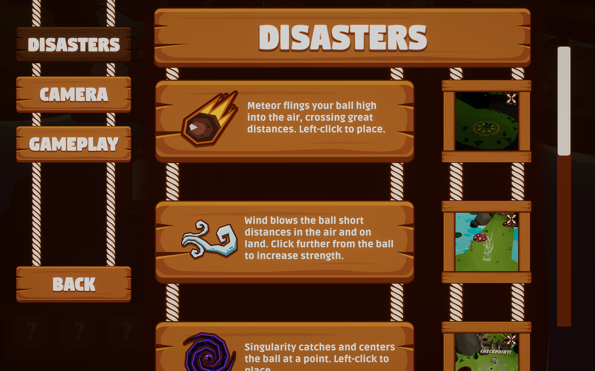 Instructions/Help Menu HUD