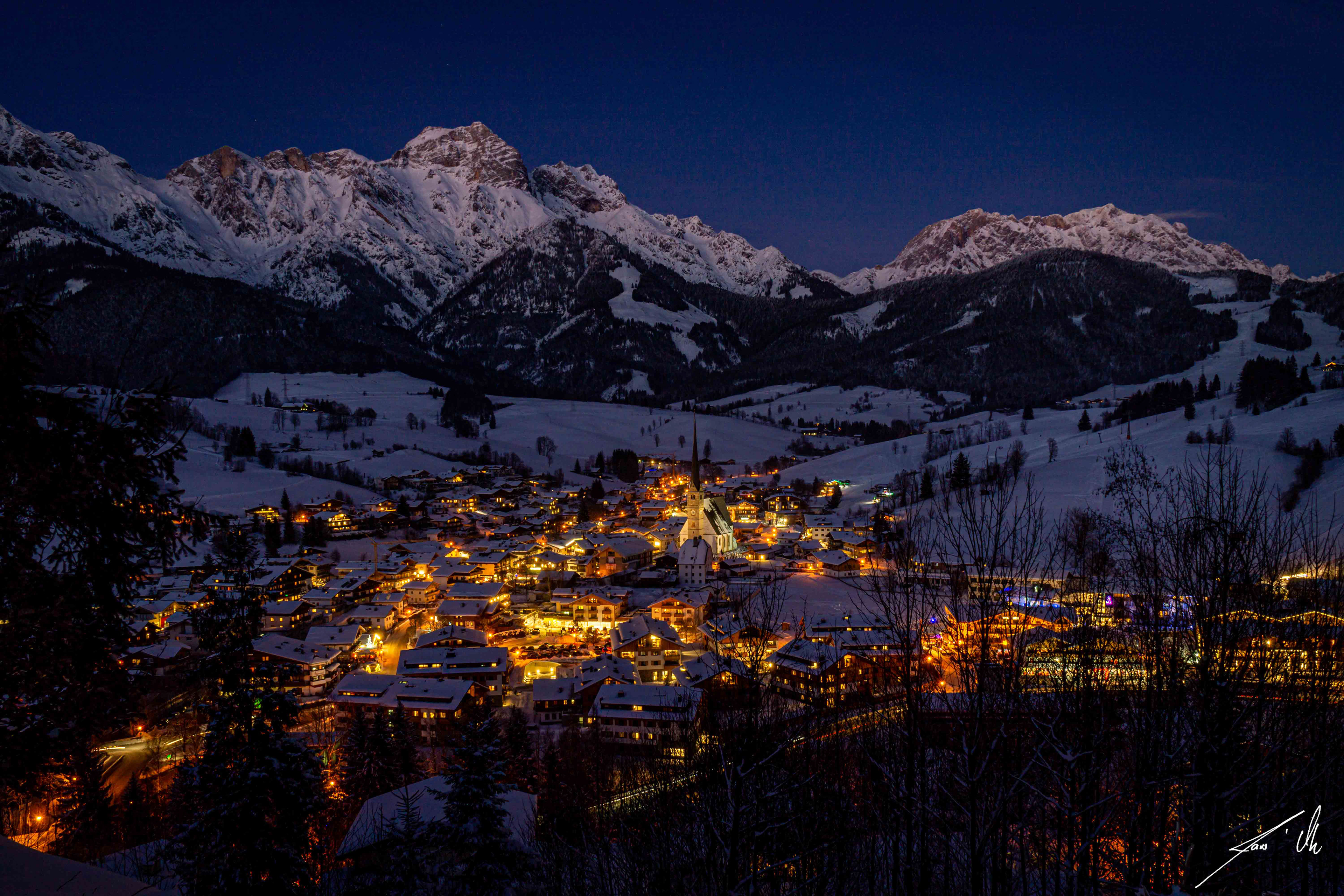 Maria Alm bei Nacht