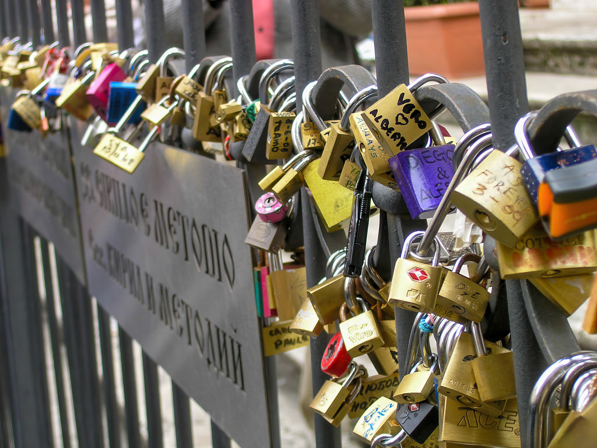 Locks of Love at Santi Vincenzo e Anastasio a Fontana di Trevi
