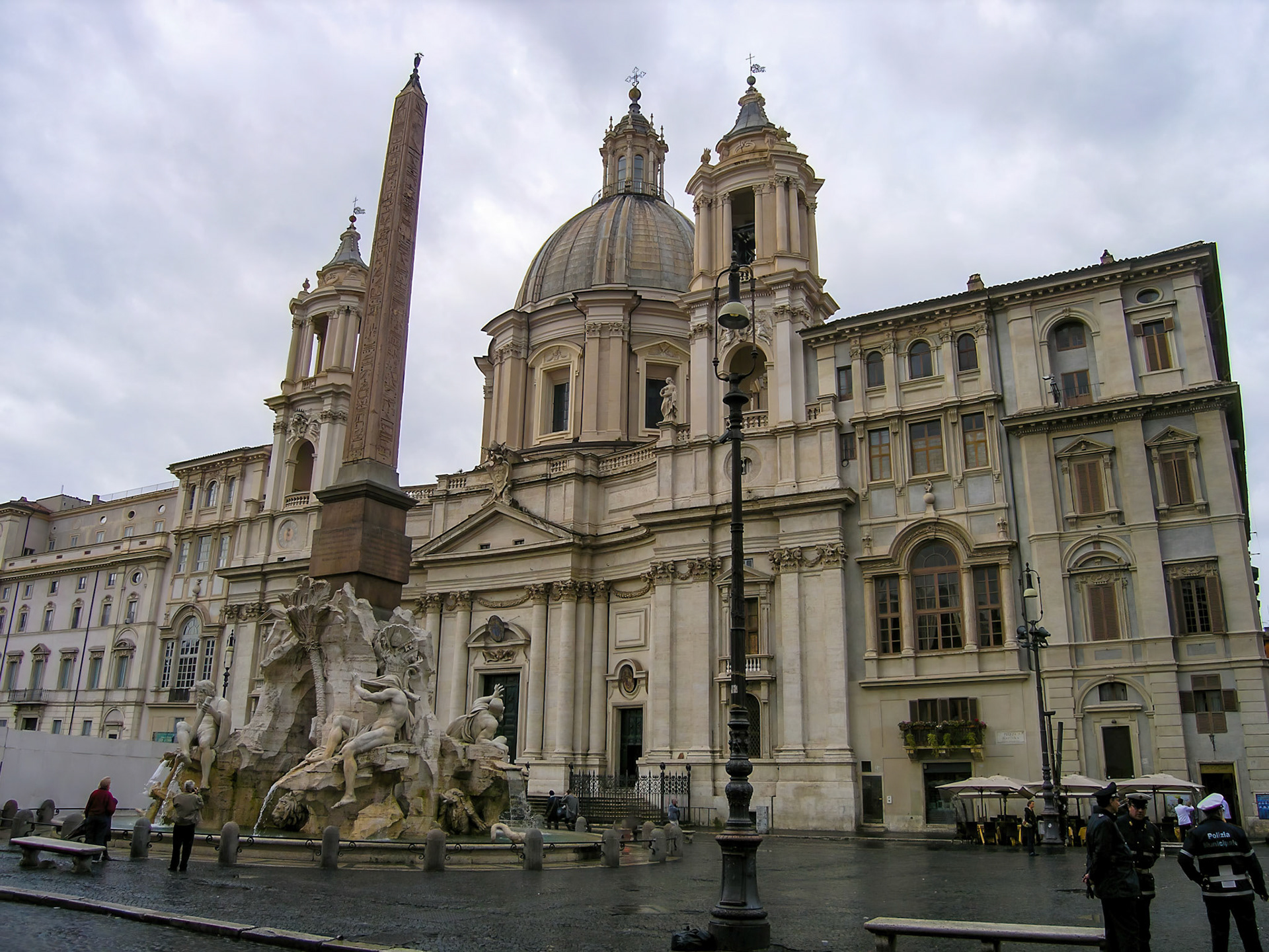 Fountain of the Four Rivers in front of Sant'Agnese in Agone