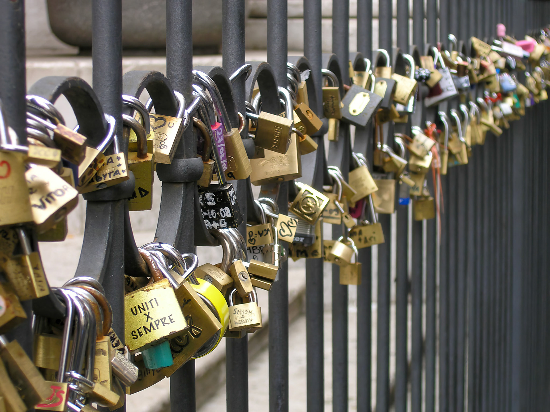 Locks of Love at Santi Vincenzo e Anastasio a Fontana di Trevi