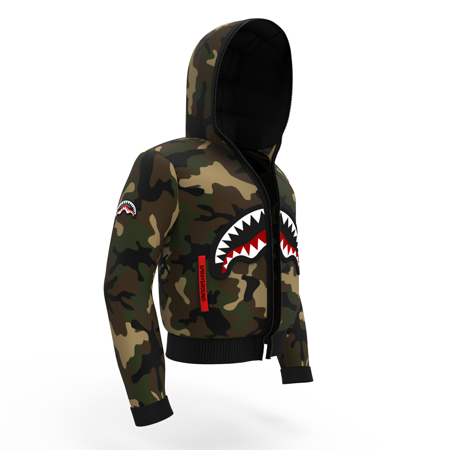 Sprayground Camo Shark Winter Coat