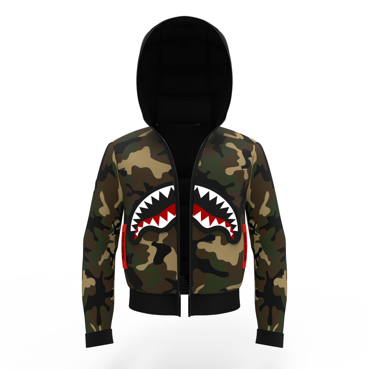 Sprayground Camo Shark Winter Coat