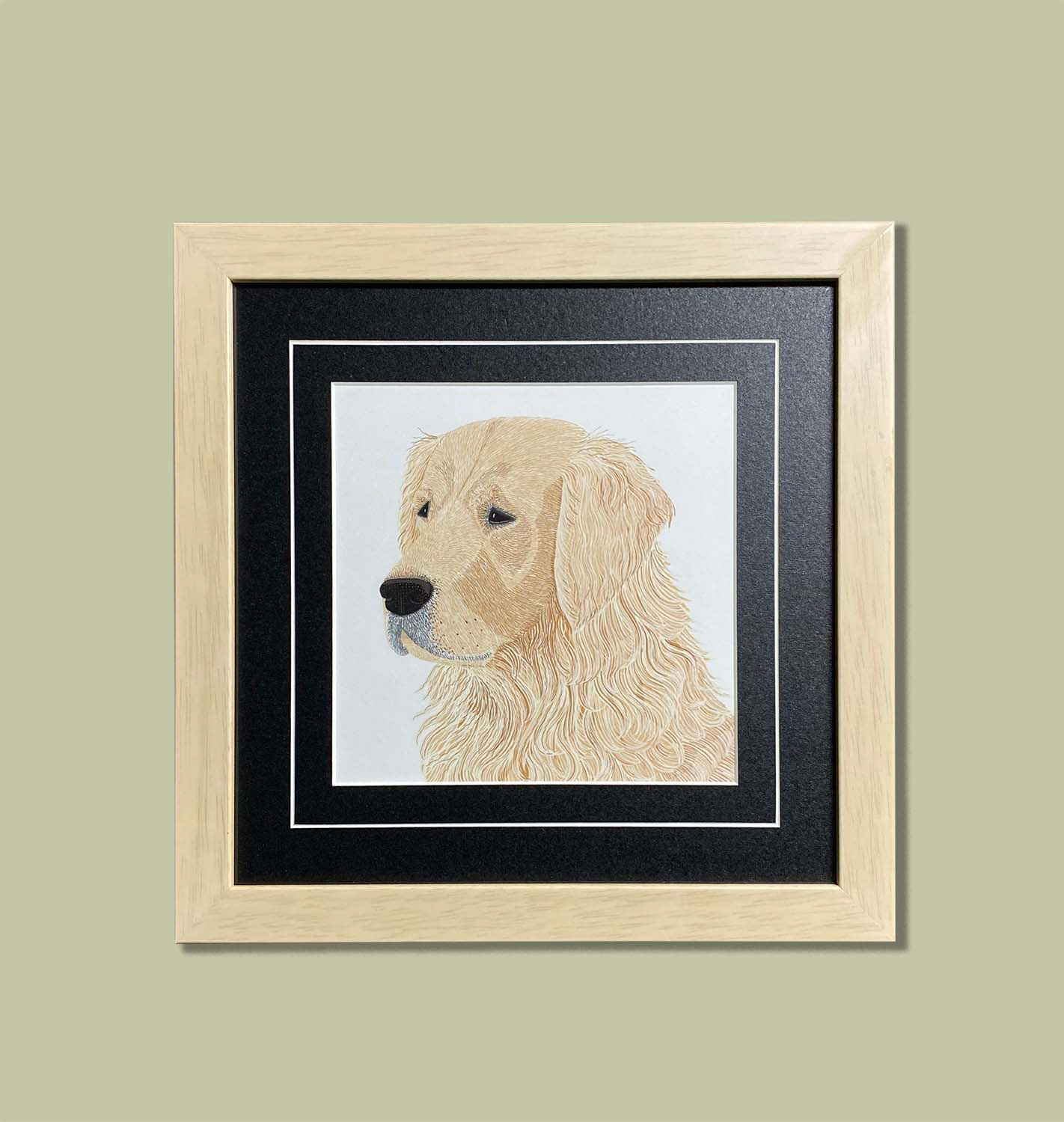 Special Retriever Card framed with v groove in mount