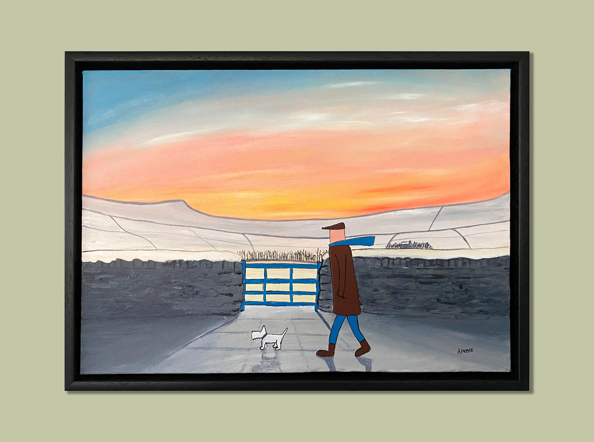 Original Acrylic on Canvas, stretched and framed in a black 'L Frame'