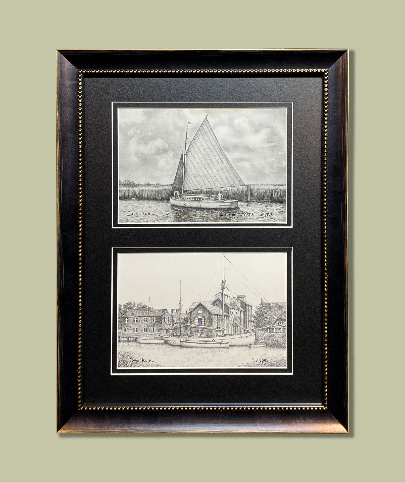 Print signed by the Artist, double opening mount with v grooves