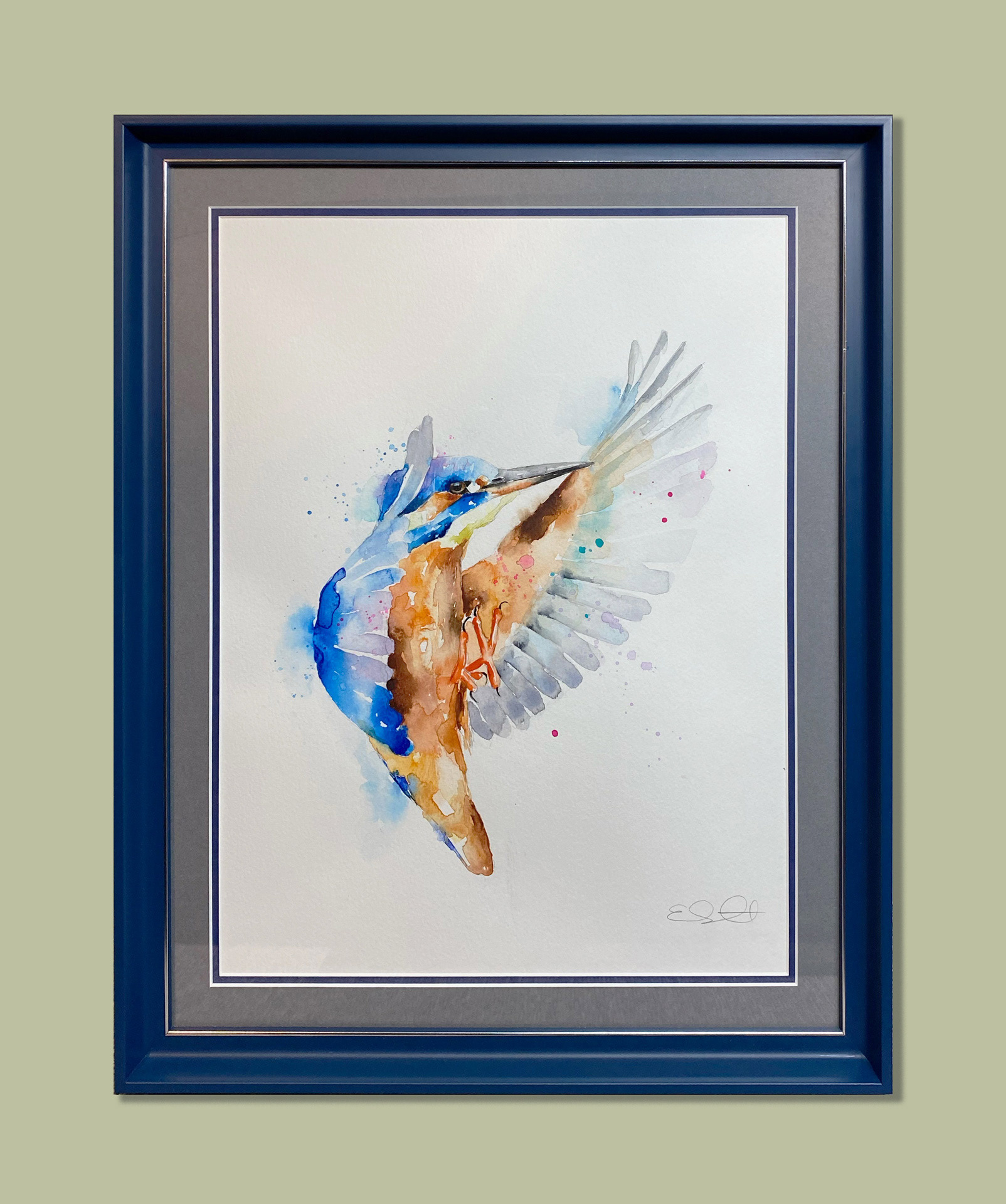 Original Watercolour, Framed to Level 2 Standard (Conservation). Double Mount