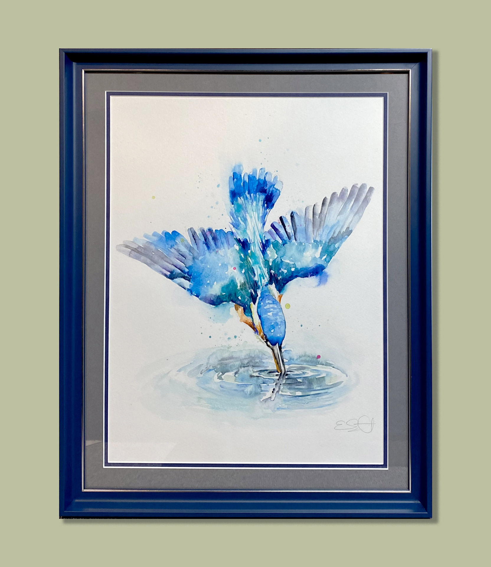 Original Watercolour, Framed to Level 2 Standard (Conservation). Double Mount